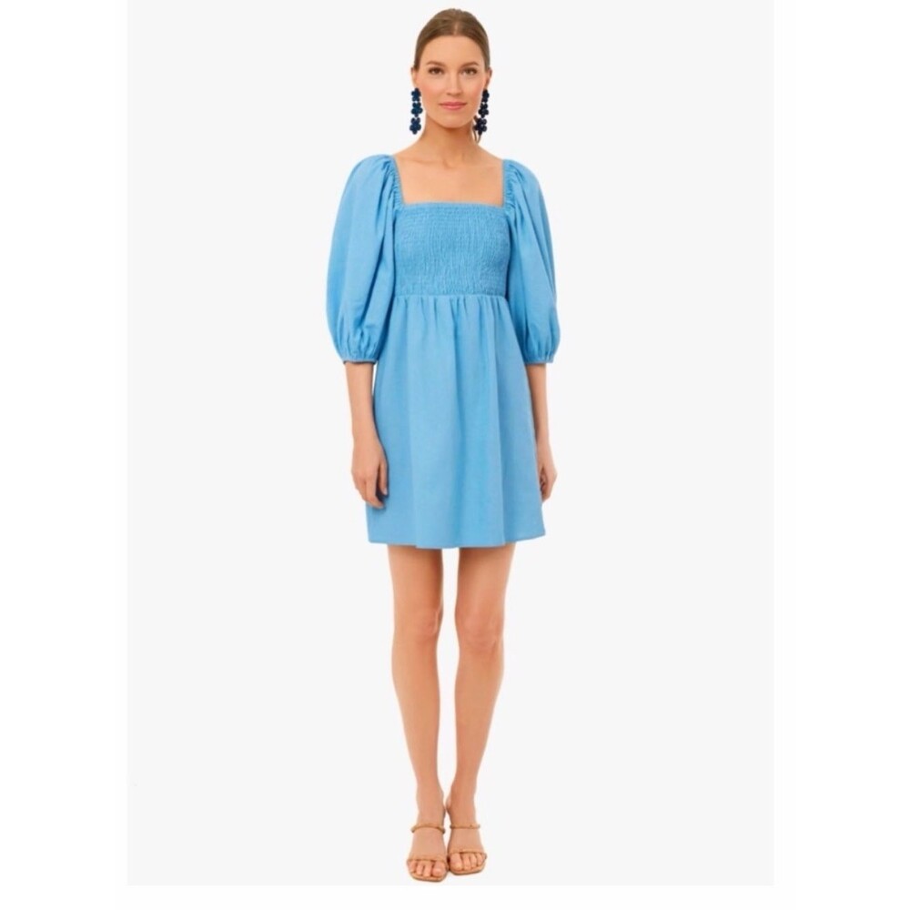 Tuckernuck Beaufort Blue Annie Smocked Dress | Size Small